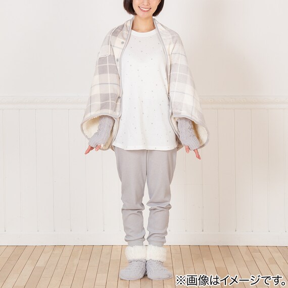 すっぽり収納 4WAYブランケット(NウォームSP LGY) 4枚目画像