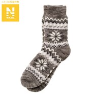 二重編み ルームソックス　ミドル丈(MEN Nウォーム)