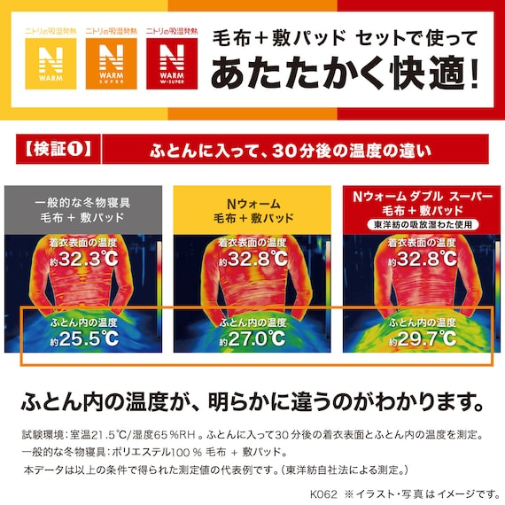 2枚合わせ毛布 シングル(NウォームSP GY S A2311) 10枚目画像