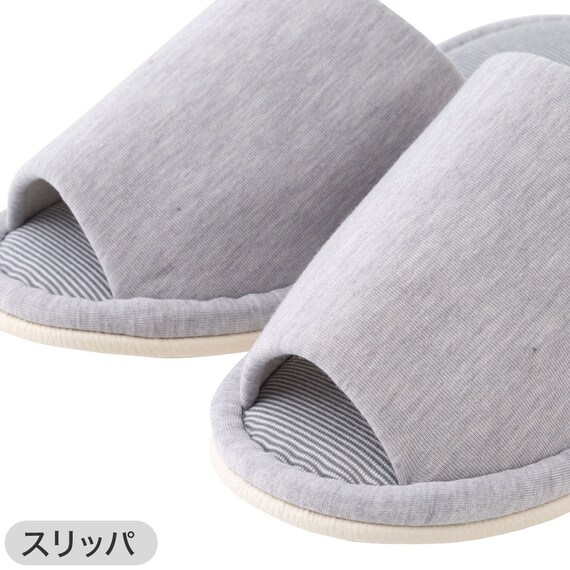 【3点セット】円形トイレマット+洗えるスリッパ+洗浄・暖房便座用 ふたカバー(グレー) 8枚目画像