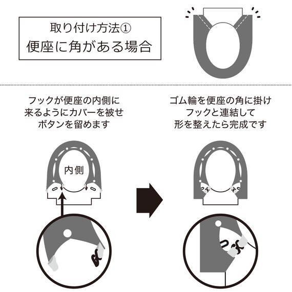 洗浄・暖房用型用便座カバー(チャオ GRO) 4枚目画像