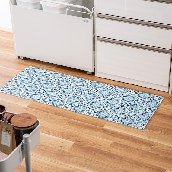 拭けるキッチン用クッションフロアマット(タイル3 45X120NA01) 3枚目画像