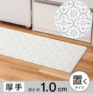 拭けるキッチン用クッションフロアマット(タイルGY JQ03)