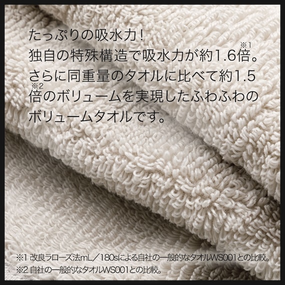 吸水力抜群スーパーロングパイル バスタオル(60x120 LGY SH01) 6枚目画像