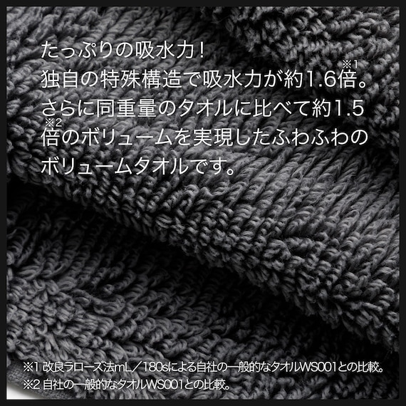 吸水力抜群スーパーロングパイル 大判バスタオル(70140DGYSH01) 6枚目画像