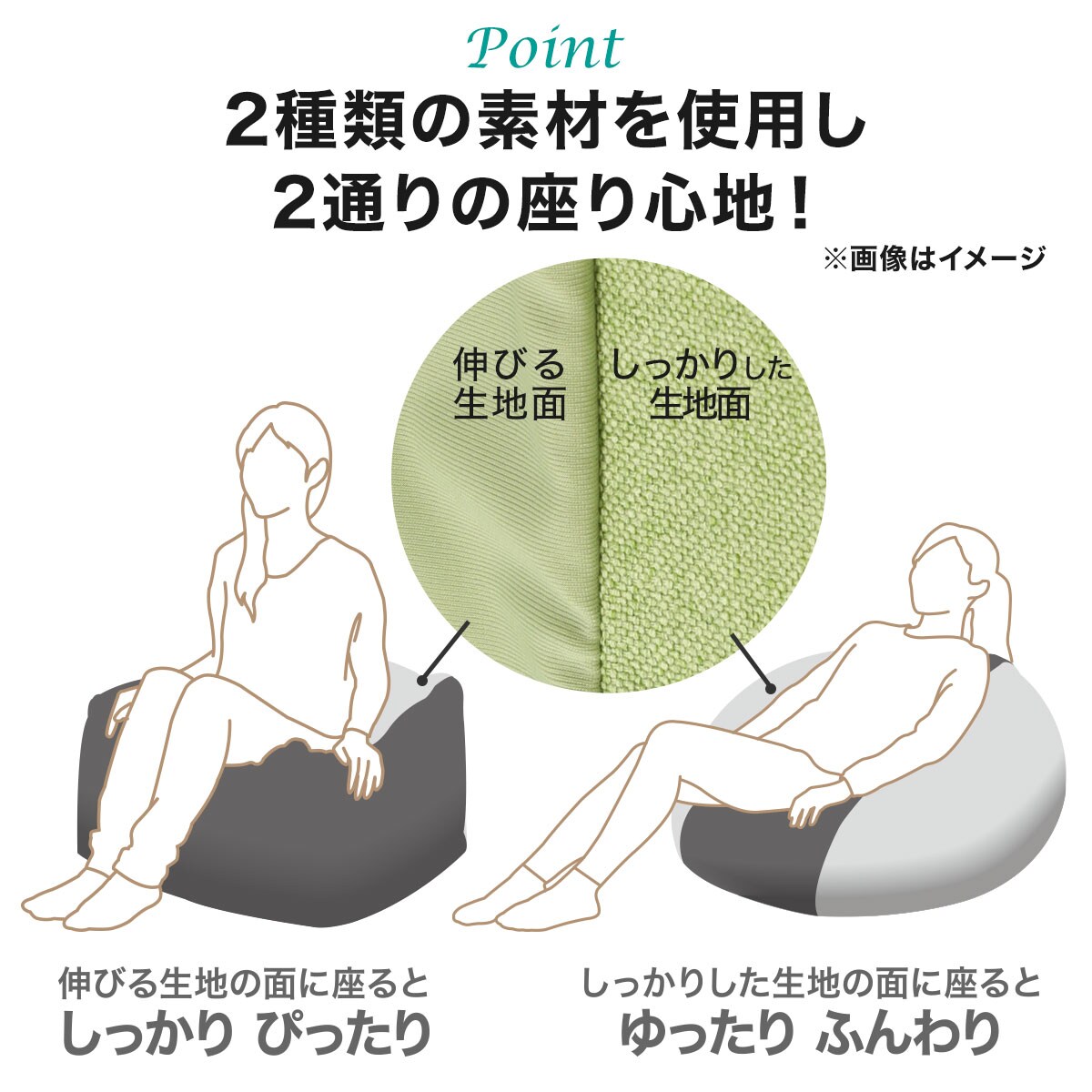 【２個セット】ニトリ　ビーズソファ大　ダークグリーン（カバー付き） 2個セット】ニトリビーズソファ大ダークグリーン（カバー付き）