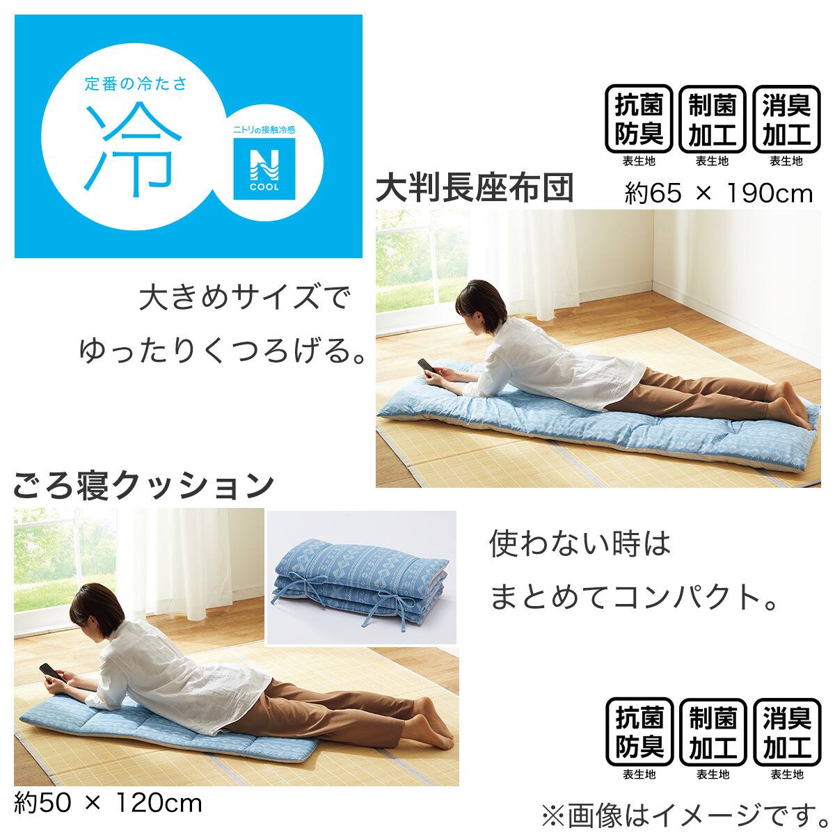 大判長座布団(NクールGM BL S) | ニトリネット【公式】 家具
