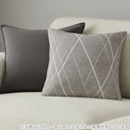 クッションカバー(シェニールラインSL001 GY/グラブ2 BK 45×45cm)