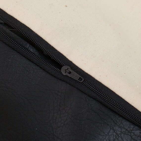 ビーズソファカバー 標準サイズ プフ レザー調(PF-K02GB BK) 9枚目画像