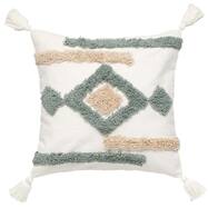 クッションカバー(タフトオリGE00/ハッパガラEL001 GR 45×45cm)