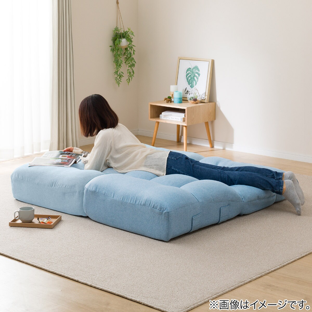 【ニトリ】つながるワイドポケットコイル座イス つながるワイドポケットコイル座イス 2個セット(ロダ ワイドGY