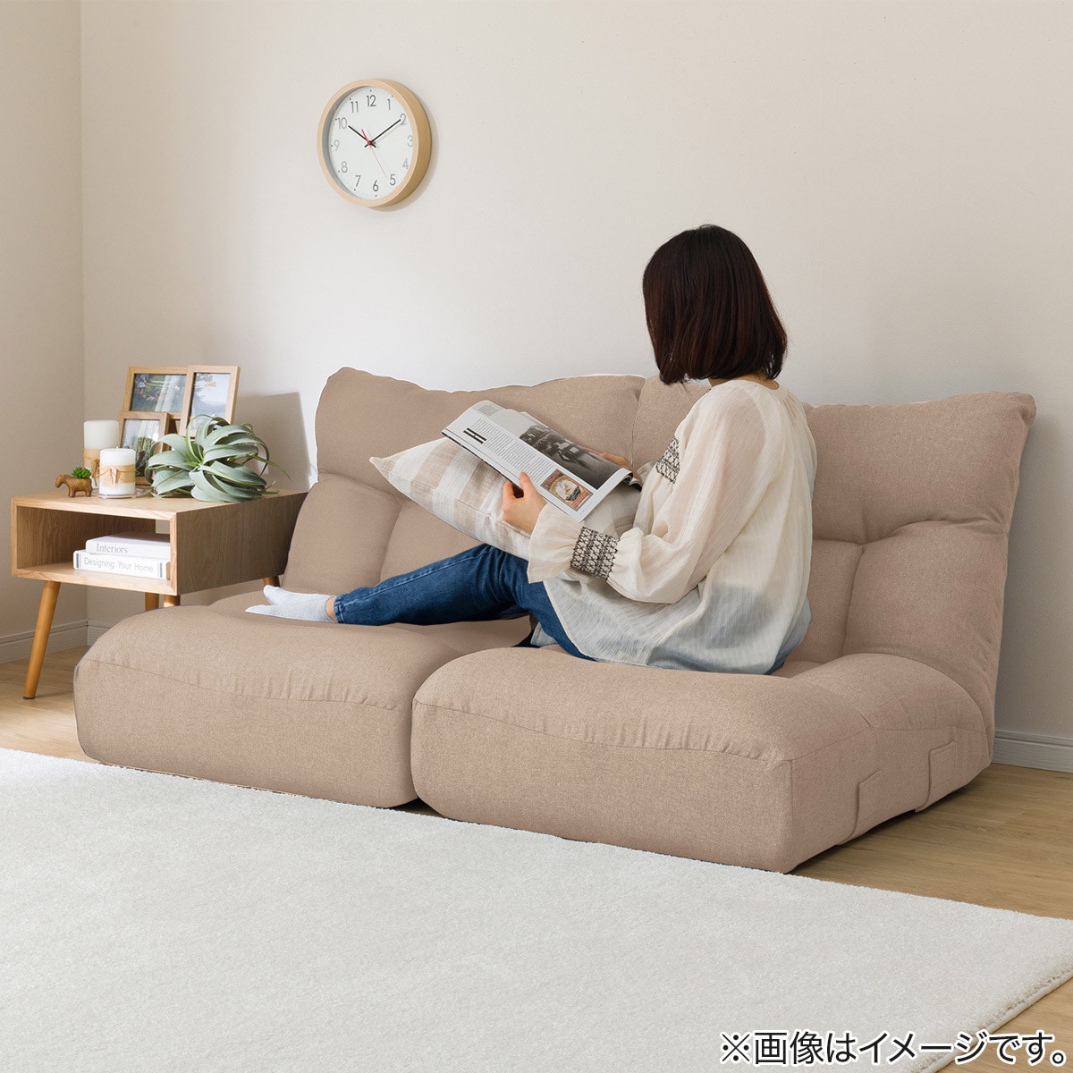☆配送可能☆ ニトリ つながるワイドポケットコイル座イス 座し