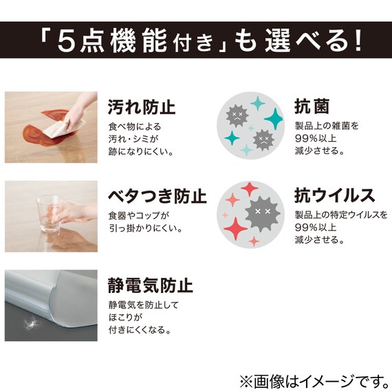5点機能付き透明テーブルマット(1.0mm90X150) 6枚目画像