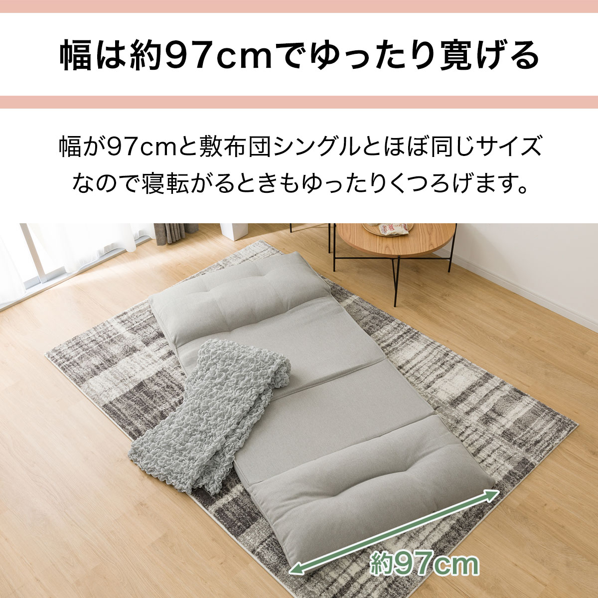 ニトリ　コンパクトソファ(CS-N02KID GY) カジュアルソファ(CS-N02KID GY)+カバー(FT03 プレーン BR) 2点