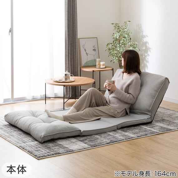 カジュアルソファ(CS-N02KID GY)+カバー(FT03 プレーン BR) 2点セット 15枚目画像