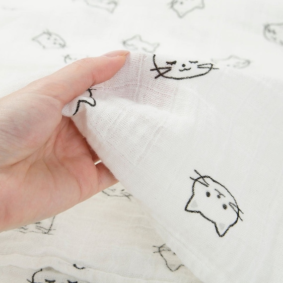 ガーゼブランケット(ネコ GY) 4枚目画像