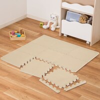 Nパズルマット 9枚 ふち付き　やわらか起毛タイプBE（厚さ2cm・抗菌防臭）
