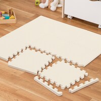 極厚2cm 抗菌・両面滑りにくい パズルマット 9枚 ふち付き(IV NS01 2cm 9P)