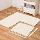 【約1.5帖】極厚2cm パズルマット 8枚 フチ付き 抗菌・裏面滑り止め(アイボリー PZ002 57×57cm) 4枚目画像