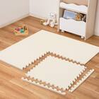 【約4.5帖】極厚2cm パズルマット 24枚 フチ付き 抗菌・裏面滑り止め(アイボリー PZ002 57×57cm) 4枚目画像