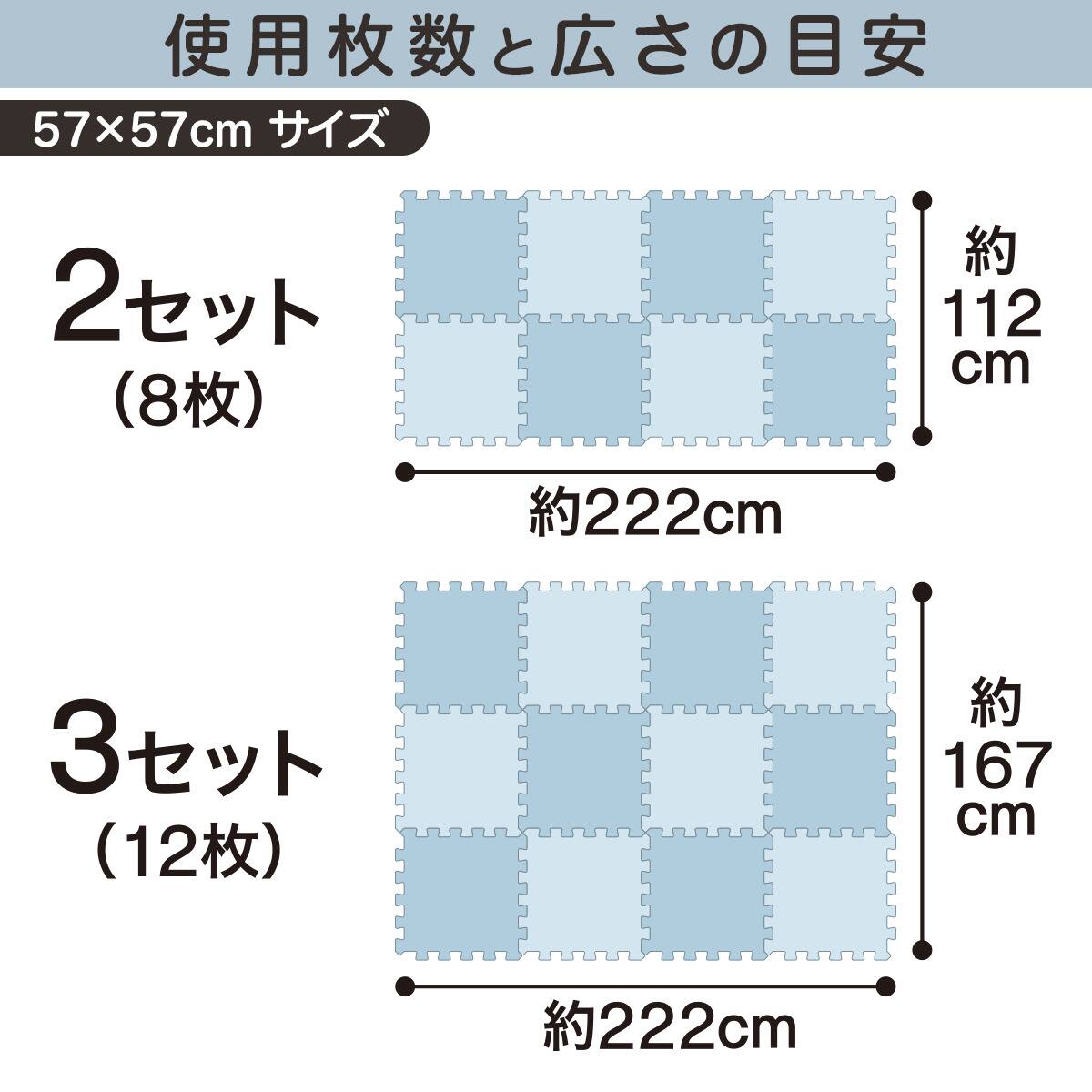 極厚2cm パズルマット 4枚 フチ付き 抗菌・裏面滑り止め 約0.7帖