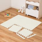 極厚2cm パズルマット 9枚 フチ付き 抗菌・裏面滑り止め(アイボリー PZ002 29.5×29.5cm) 1枚目画像