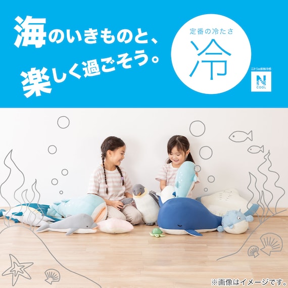 ひんやりぬいぐるみ クジラ L(Nクールクジラ L FA01 C-G) 14枚目画像