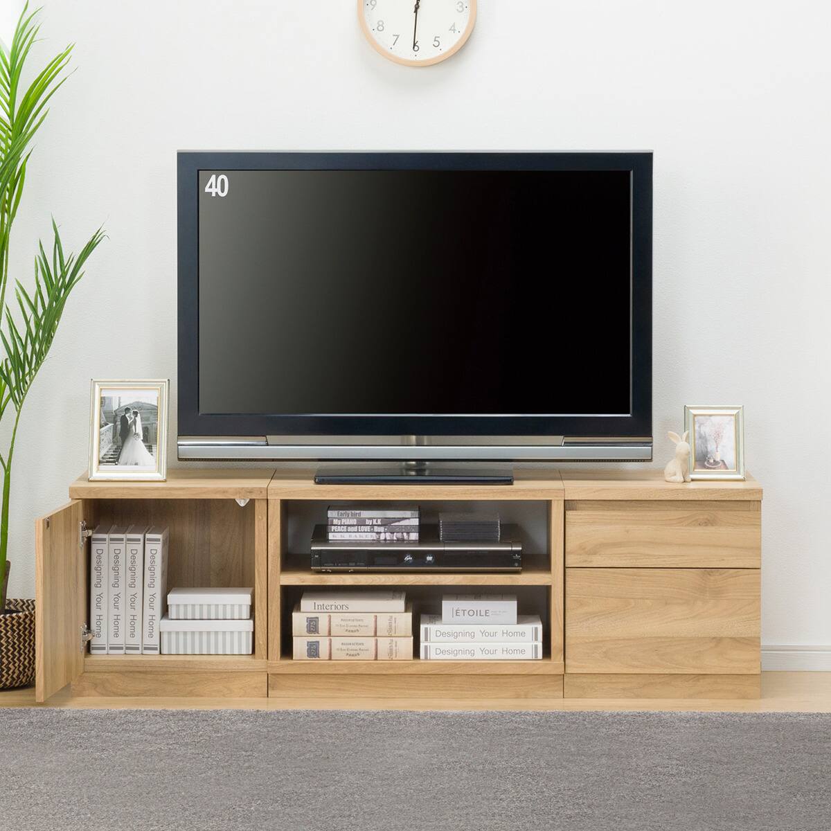 ローボードTU01セット(ローボード60/サイドBOX 40扉/サイドBOX 40