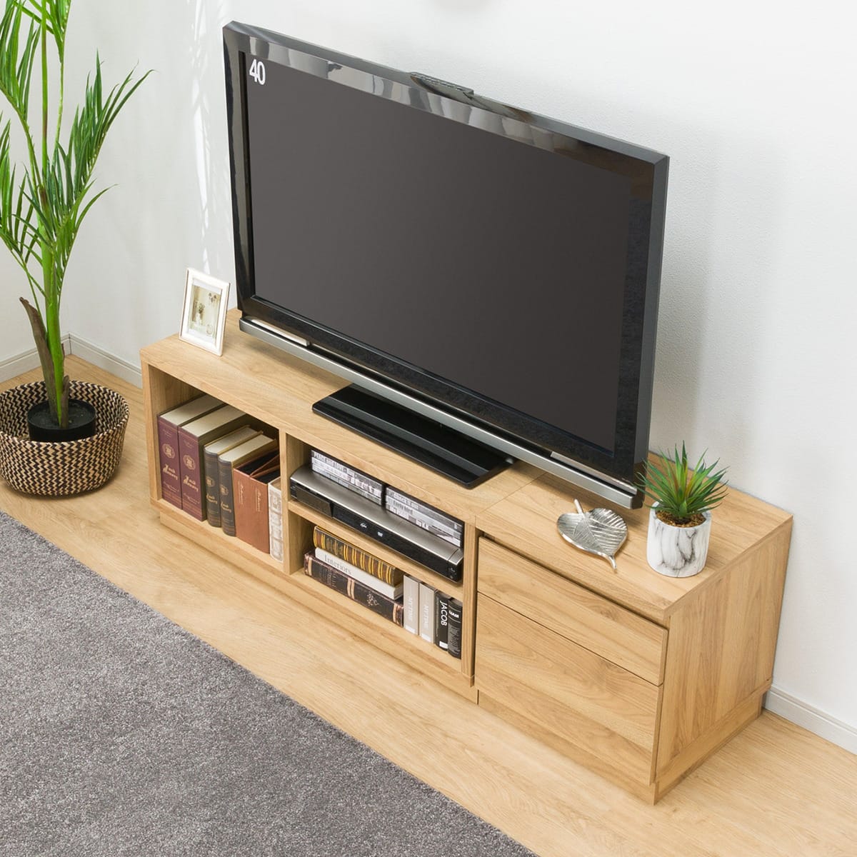ローボードTU01セット(ローボード90/サイドBOX 40引出し LBR) | ニトリ