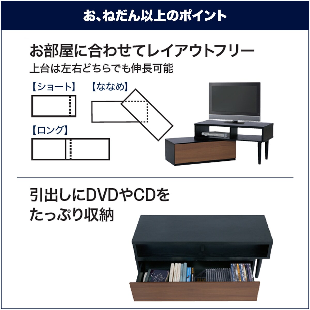 テレビ台(ローボードギャラリーEX80 NA&WW)