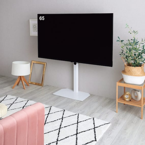 壁寄せテレビスタンド(HTR01 WH) 1枚目画像