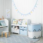 キャスター付きトイボックス(ライトグレー/ライトブルー) 3枚目画像