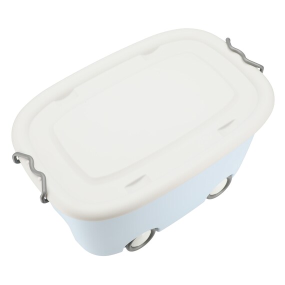 キャスター付きトイボックス(ライトグレー/ライトブルー) 4枚目画像