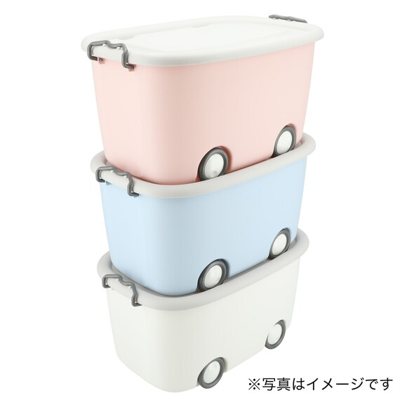 キャスター付きトイボックス(ライトグレー/ライトブルー) 14枚目画像