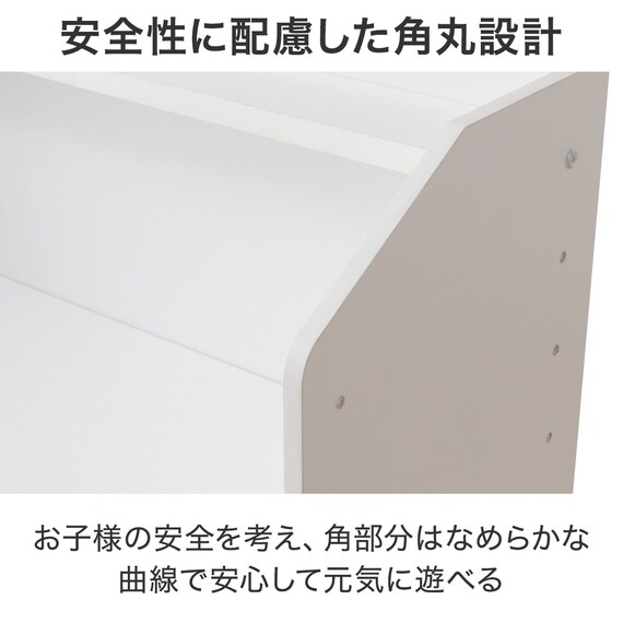 棚にもなるキッズデスク(セルフル ホワイト) 12枚目画像