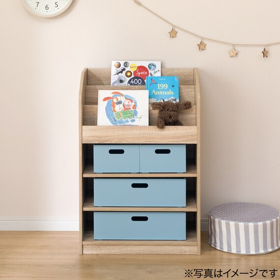 キッズ絵本ラック(セルフル S ナチュラル) 4枚目画像