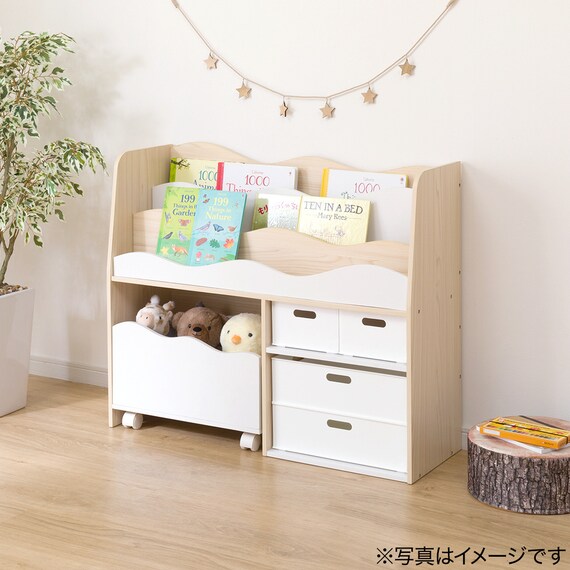 キッズ収納ラック(ミア3 M ナチュラル) 15枚目画像