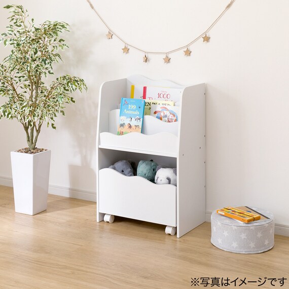 キッズ収納ラック(ミア3 S ホワイト) 14枚目画像