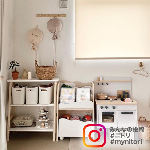 キッズ収納ラック(ミア3 S ホワイト) 15枚目画像