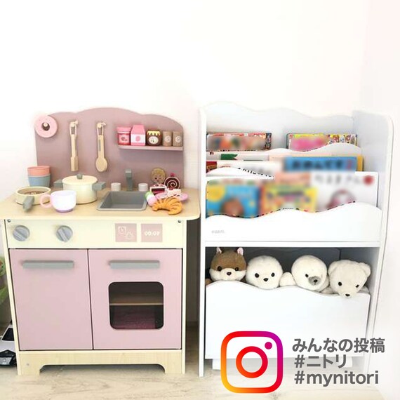 キッズ収納ラック(ミア3 S ホワイト) 16枚目画像