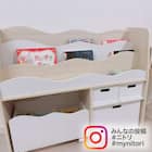 キッズ収納ラックミア3(M ホワイト)+インボックスセット 9枚目画像