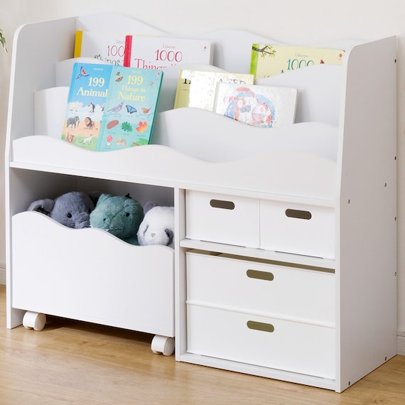 キッズ収納ラック(ミア3 M ホワイト) 1枚目画像