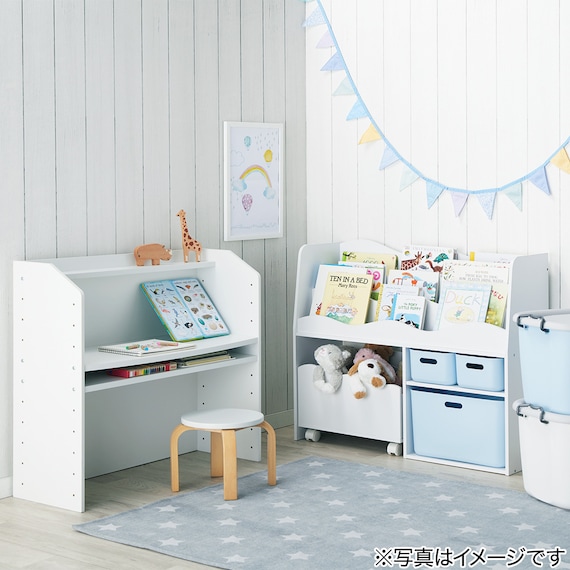 キッズ収納ラック(ミア3 M ホワイト) 7枚目画像