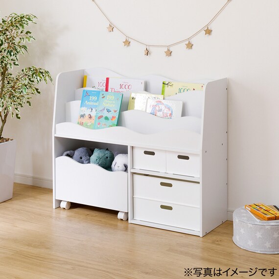キッズ収納ラック(ミア3 M ホワイト) 17枚目画像