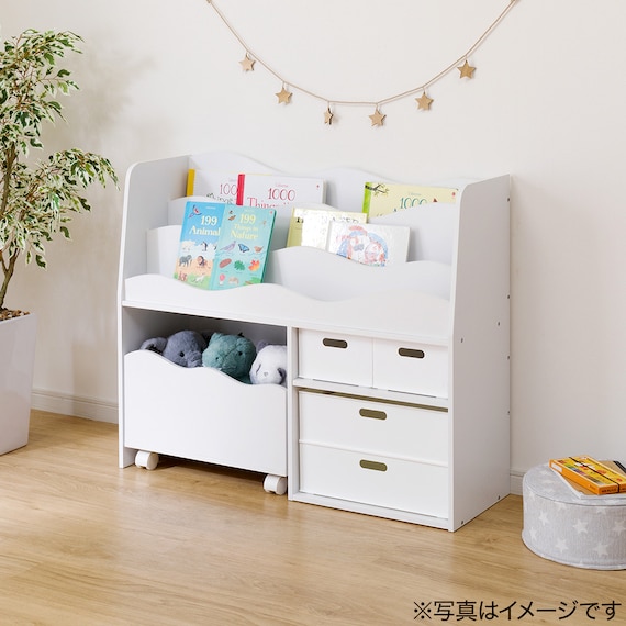 キッズ収納ラック(ミア3 M ホワイト) 17枚目画像