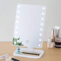 【小物置き付き】LED卓上ミラー
