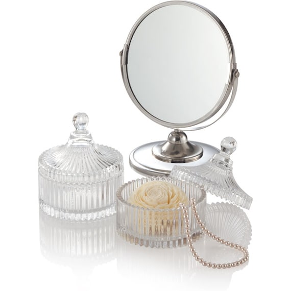 【3倍鏡付き】コスメミラー ロータイプ(HL6006-3X) 6枚目画像