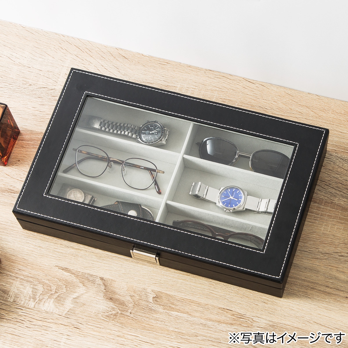 時計メガネケース 6マス ブラック グレー 通販 ニトリネット 公式 家具 インテリア通販 時計メガネケース 6マス ブラック グレー 通販 ニトリネット 公式 家具 インテリア通販