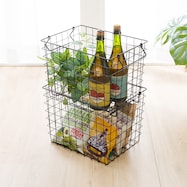 積み重ねできるワイヤーバスケット(3サイズ)