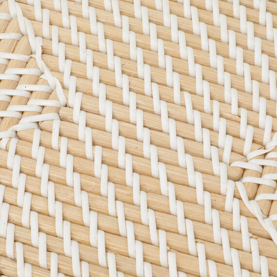ラタンバスケット たて型ハーフ・クォーター用ふた(S ホワイト/ナチュラル) 4枚目画像